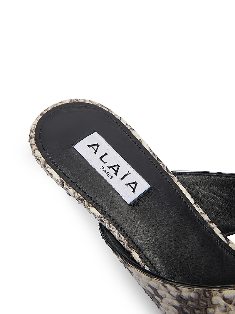 55MM Slip-On Embossed Leather Sandals