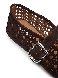 Cut-Out Suede Ballet Flats