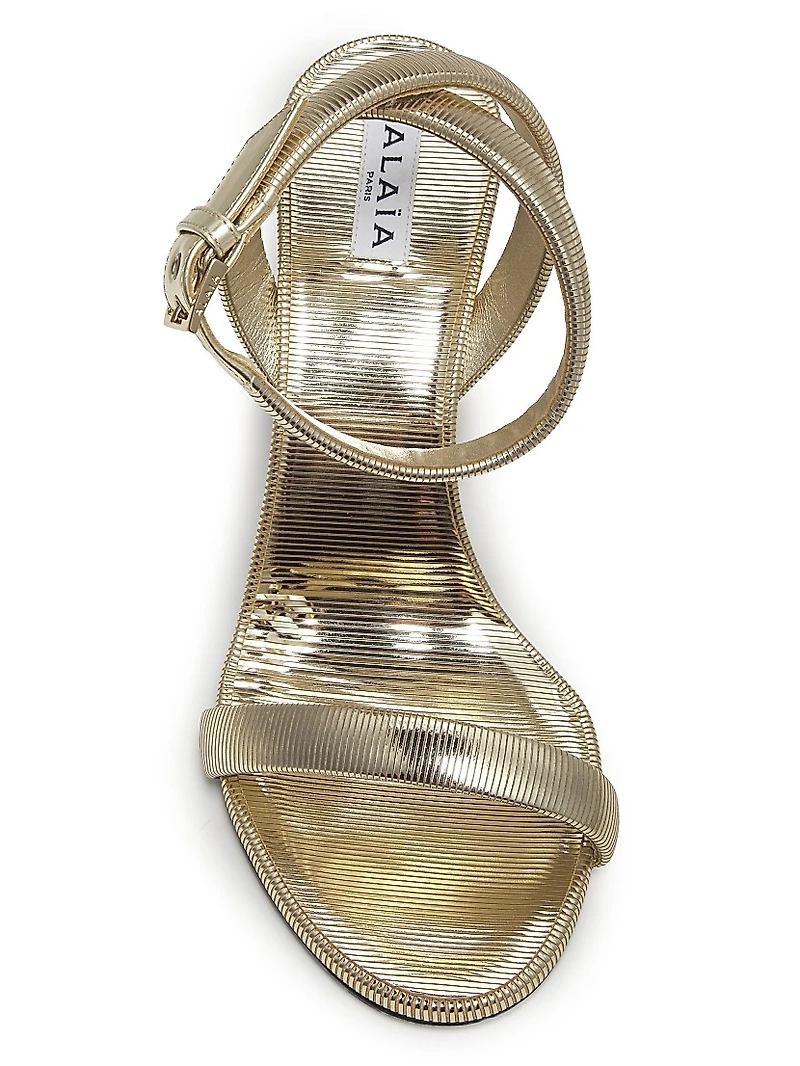 90MM Textured Leather Sandals