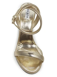 90MM Textured Leather Sandals