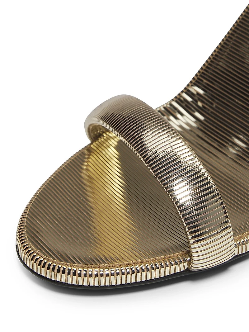 90MM Textured Leather Sandals