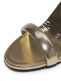 90MM Textured Leather Sandals