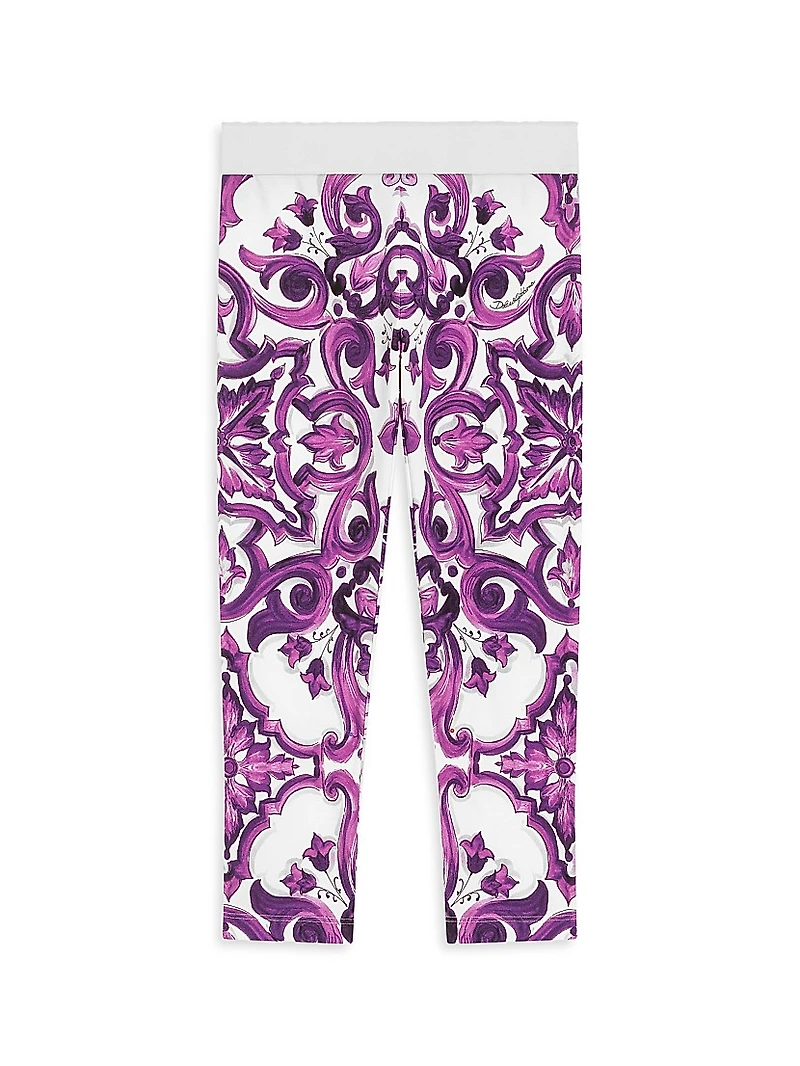 Little Girl's & Paisley Print Jersey Leggings