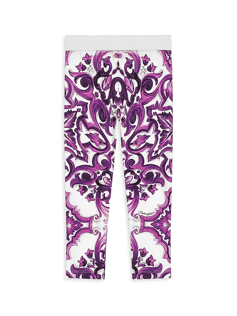 Little Girl's & Paisley Print Jersey Leggings