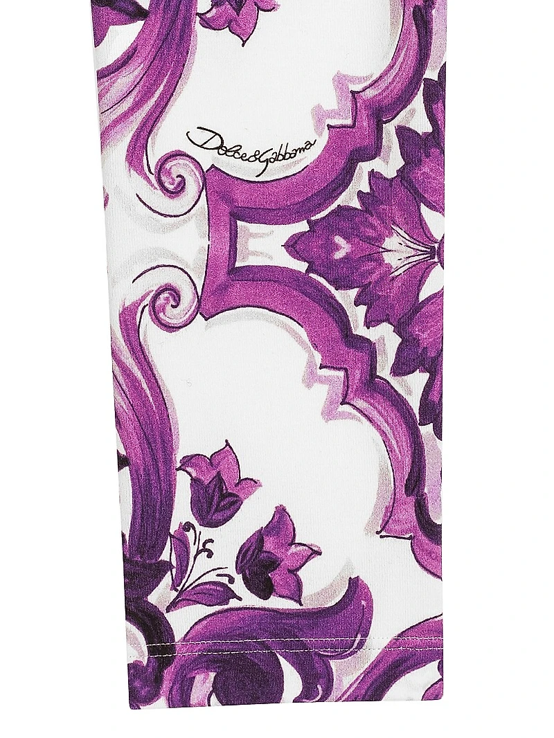 Little Girl's & Paisley Print Jersey Leggings