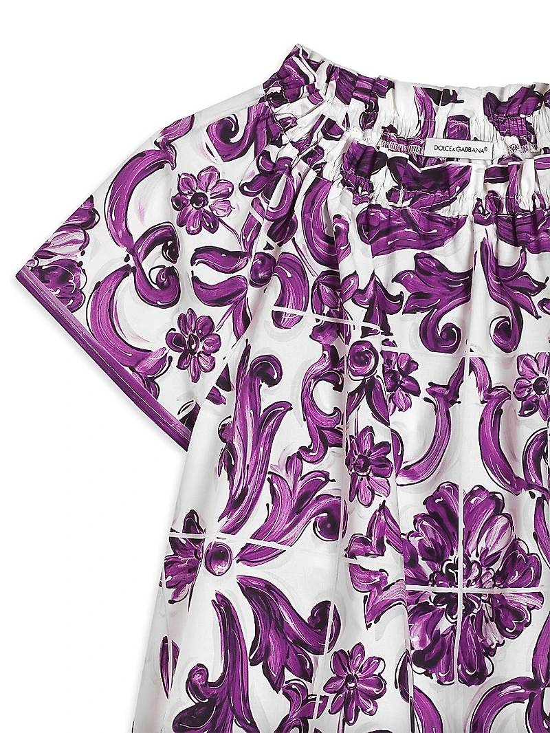 Little Girl's & Short Sleeve Majolica Dress