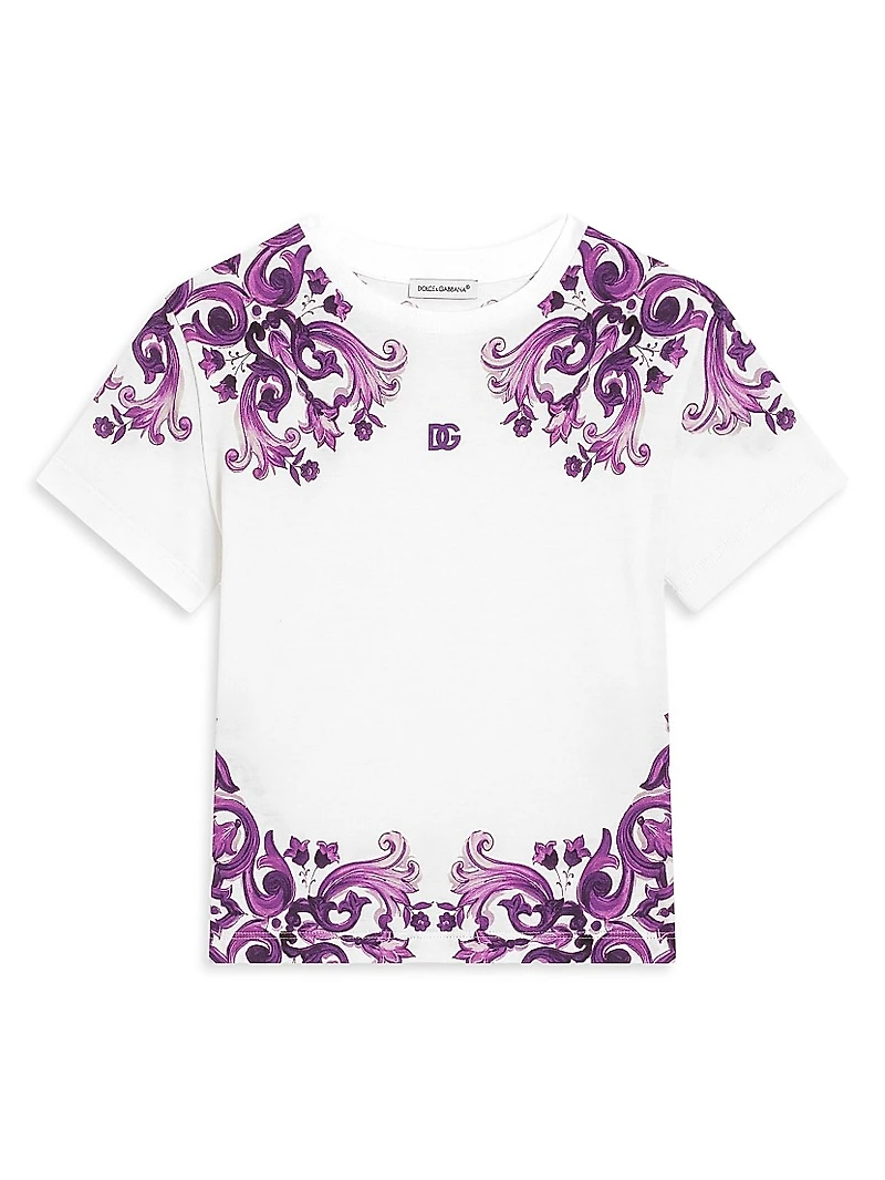 Little Girl's & Ornate Print Cotton T-Shirt