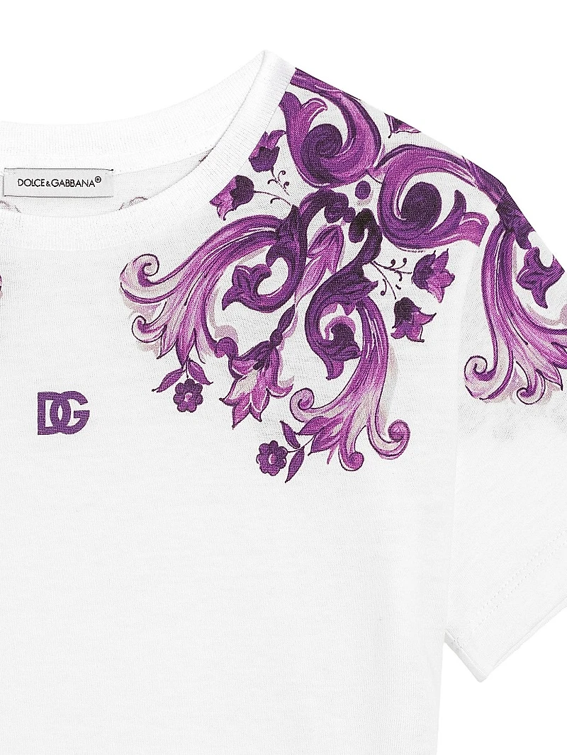 Little Girl's & Ornate Print Cotton T-Shirt