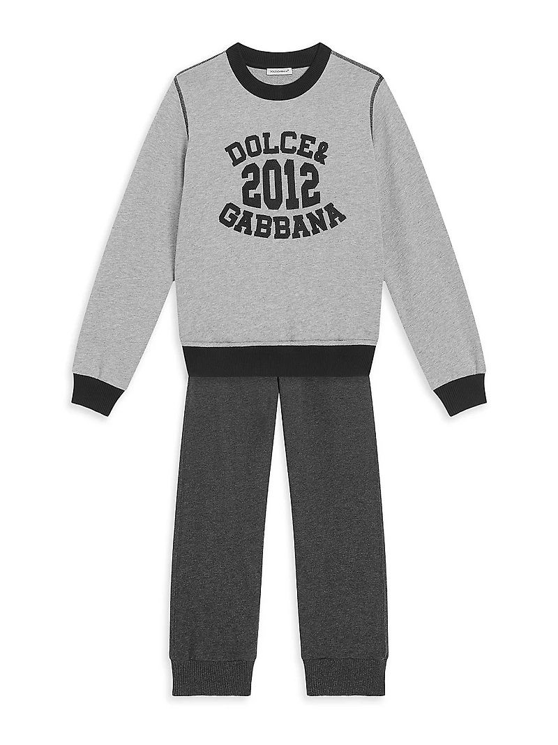 Little Boy's & Logo Crewneck Sweatshirt