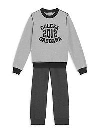 Little Boy's & Logo Crewneck Sweatshirt