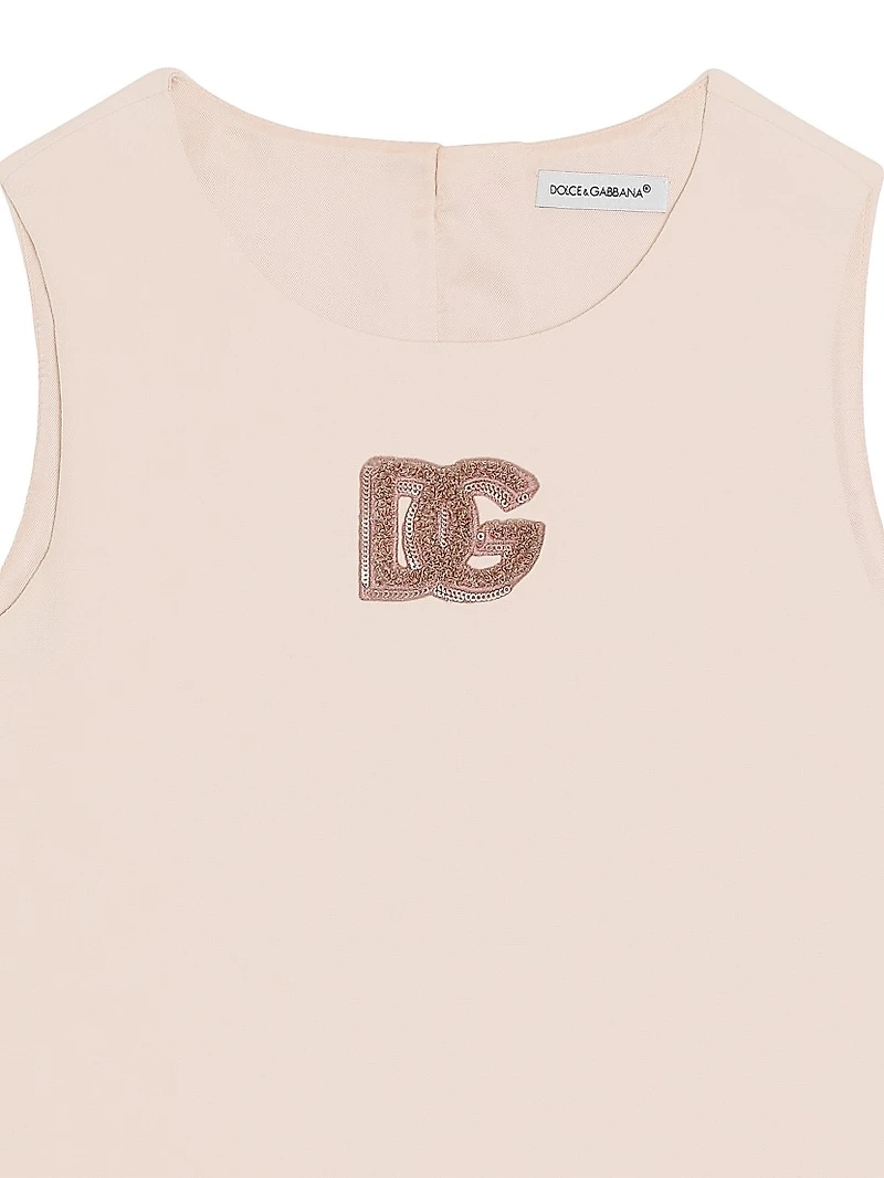 Little Girl's & Embellished DG Sleeveless Dress