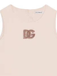 Little Girl's & Embellished DG Sleeveless Dress