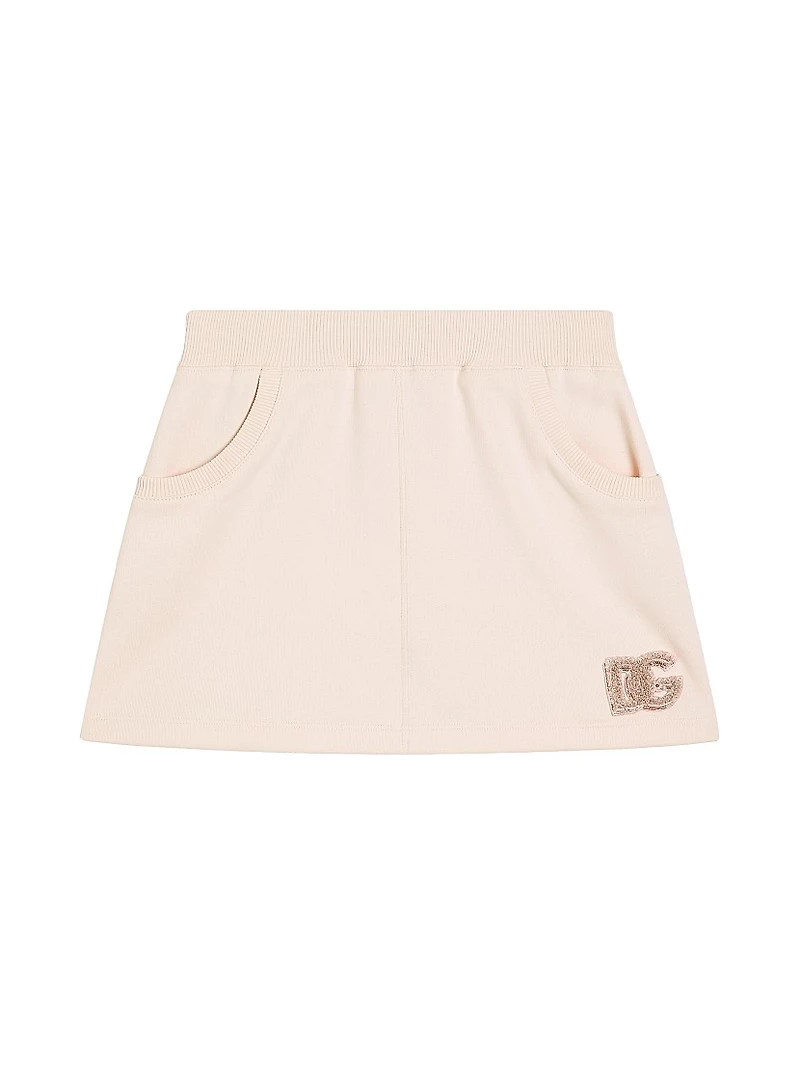 Little Girl's & Logo Sequined Fleece Skirt