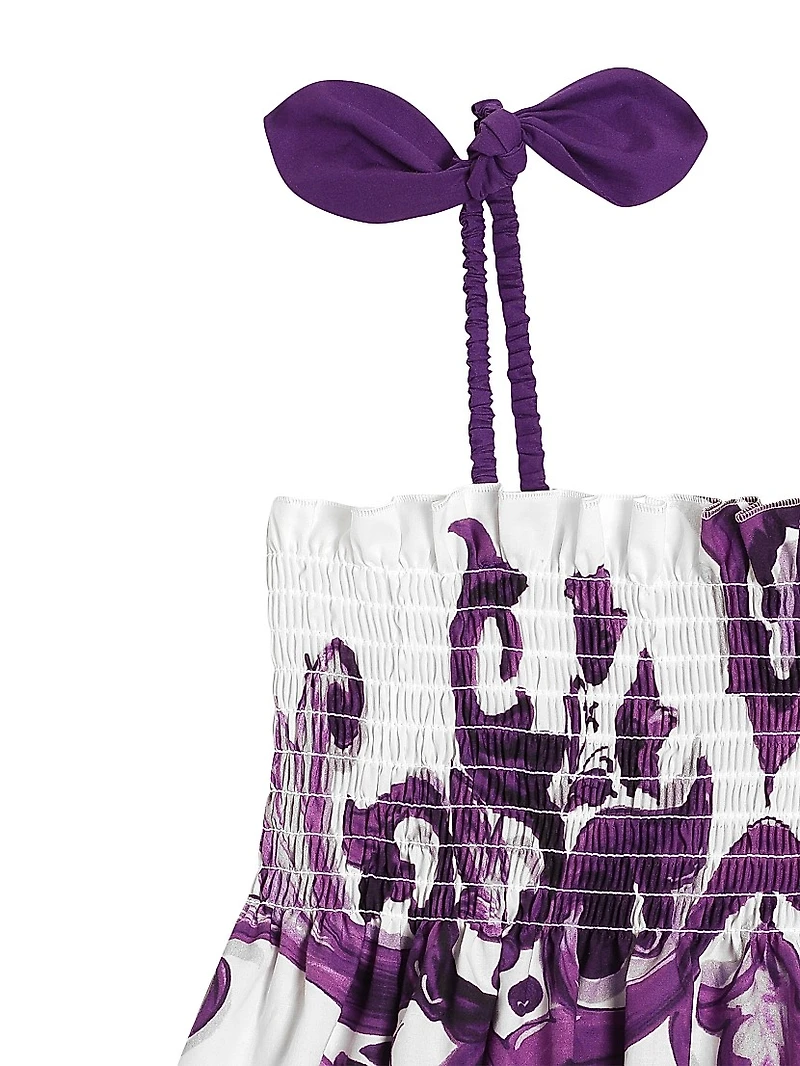 Little Girl's & Smocked Sleeveless Cotton Dress