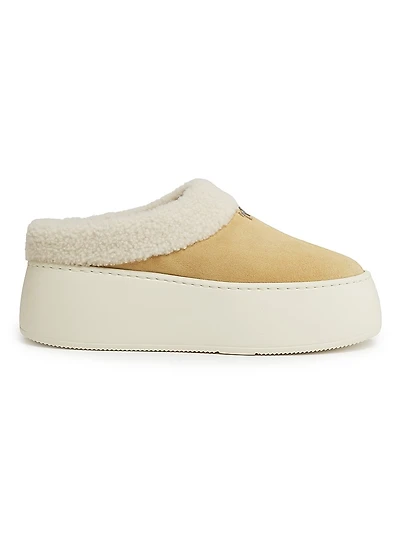 40MM Shearling Platform Clogs