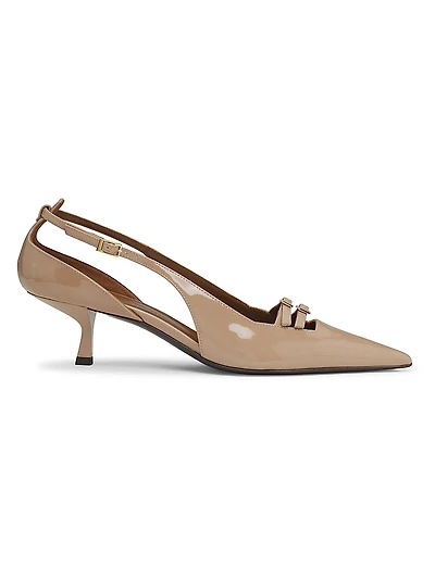 50MM Patent Leather Kitten-Heel Pumps