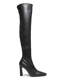 Stretch Leather Over-The-Knee Boots