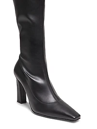 Stretch Leather Over-The-Knee Boots