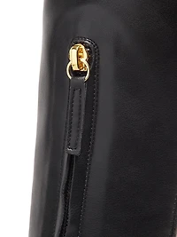 Stretch Leather Over-The-Knee Boots
