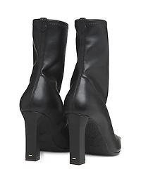 90MM Leather Square-Toe Ankle Booties