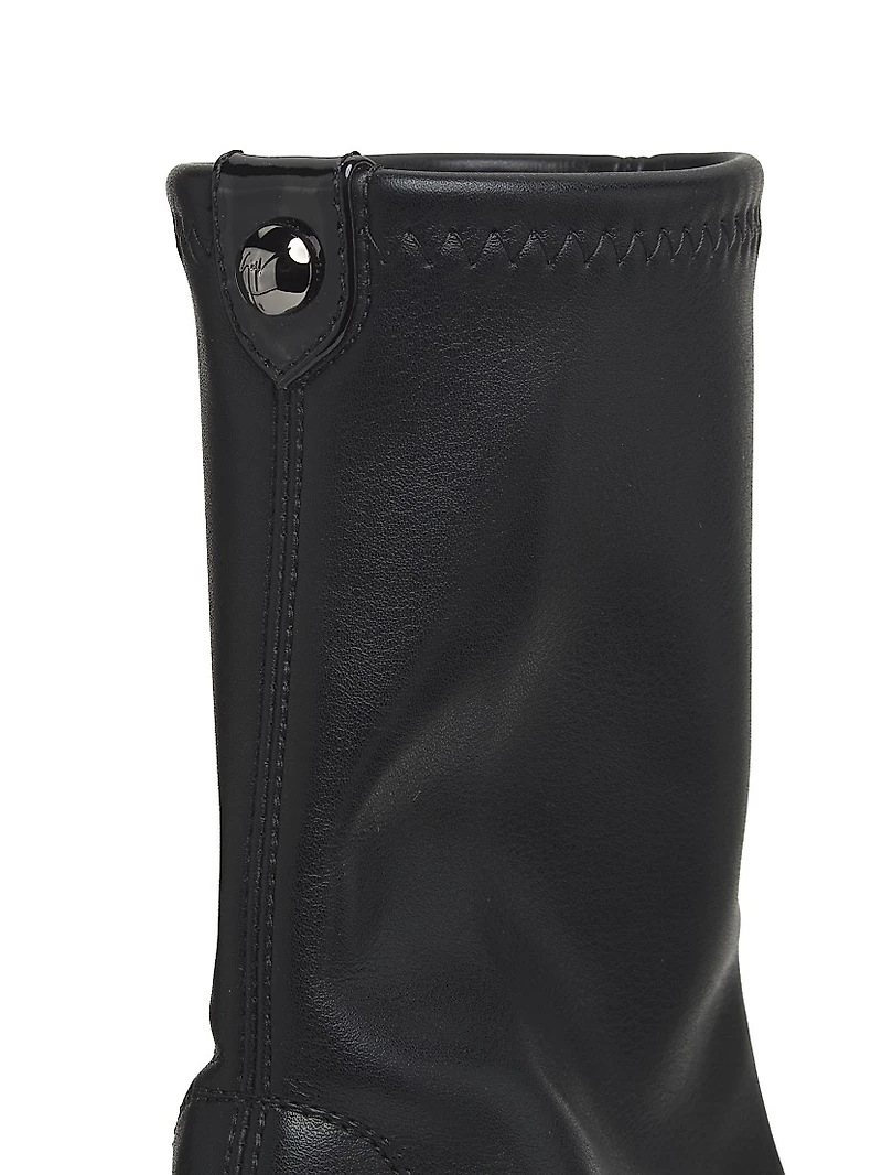 Leather Cap-Toe Platform Ankle Boots
