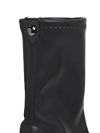 Leather Cap-Toe Platform Ankle Boots