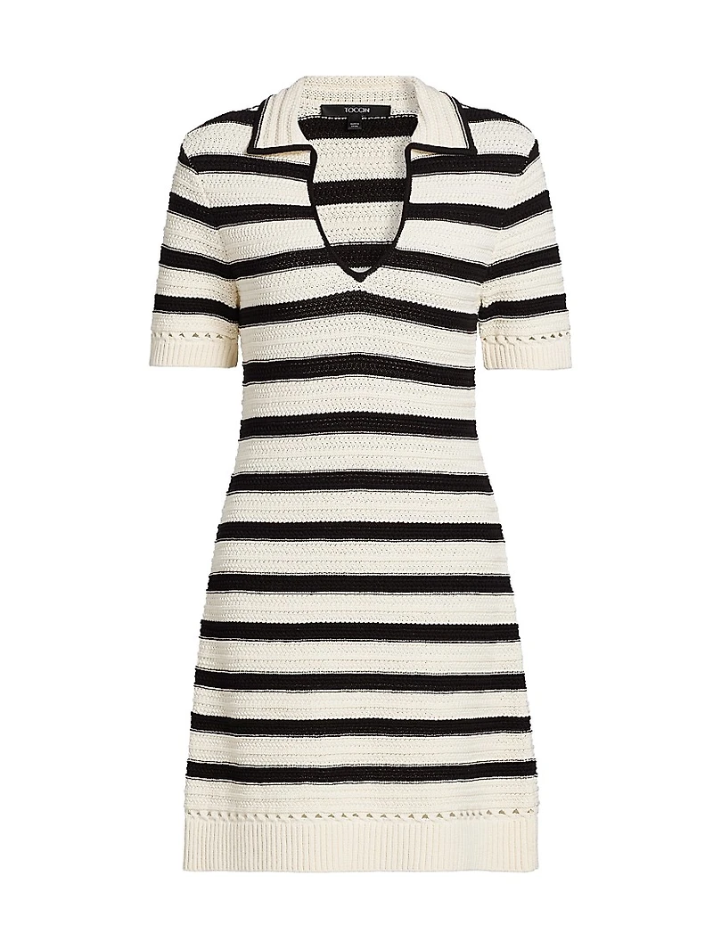 Tyler Striped Knit Polo Minidress