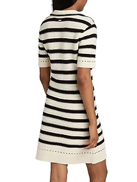 Tyler Striped Knit Polo Minidress