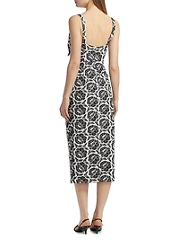 Gia Floral Cotton Tie-Front Midi-Dress