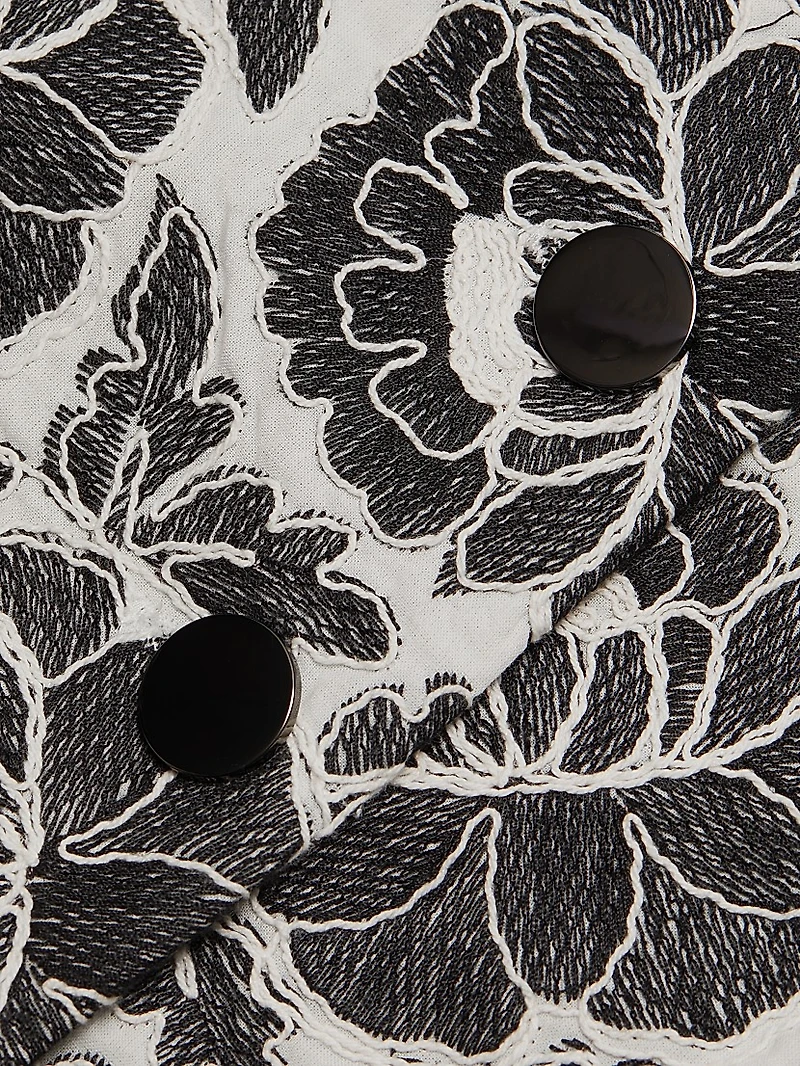 Gia Floral Cotton Tie-Front Midi-Dress