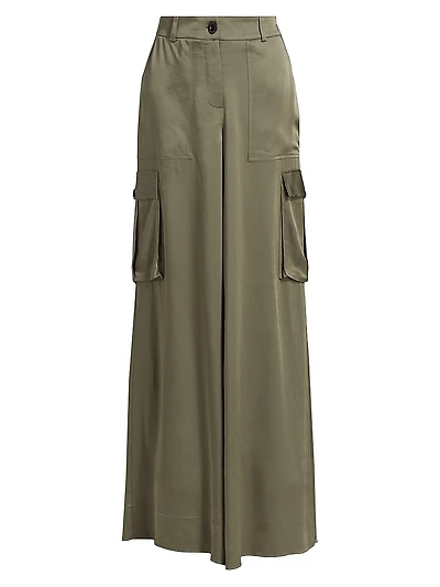 Maia Satin Cargo Pants