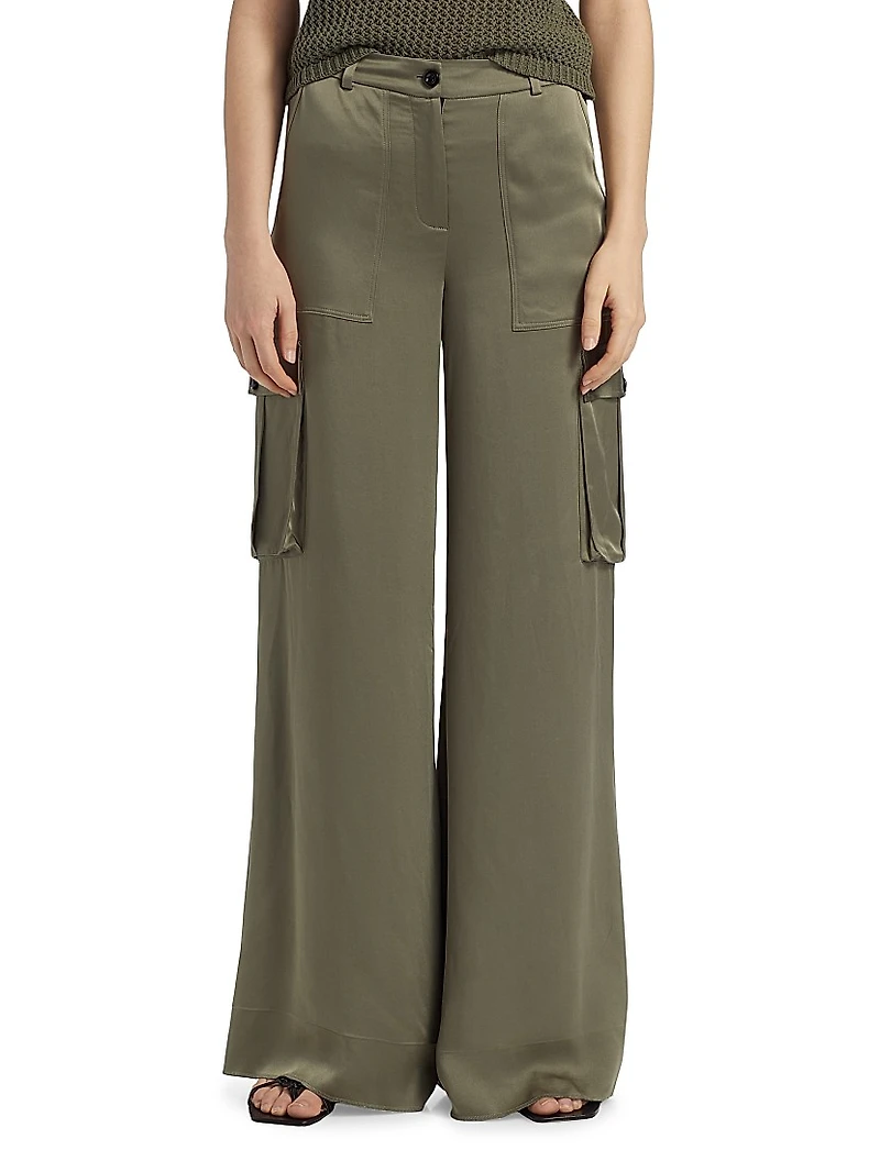 Maia Satin Cargo Pants