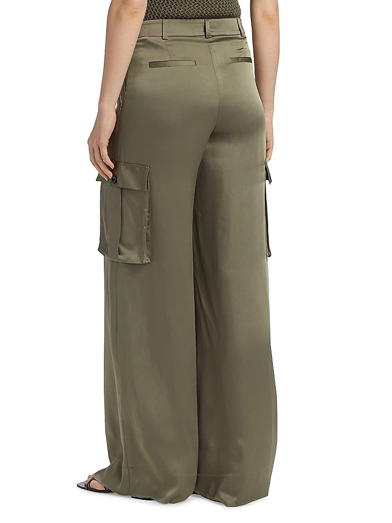 Maia Satin Cargo Pants