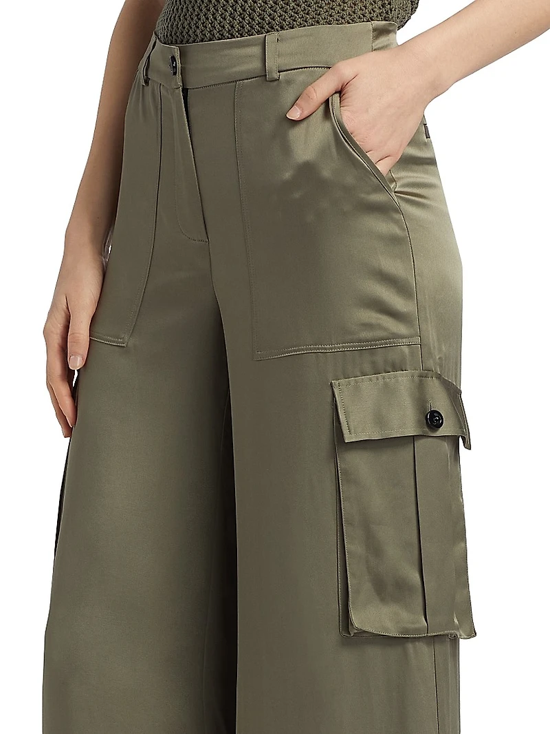 Maia Satin Cargo Pants