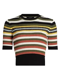 Nyla Striped Short-Sleeve Sweater
