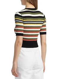 Nyla Striped Short-Sleeve Sweater