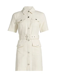 Lydia Short-Sleeve Snap-Front Minidress