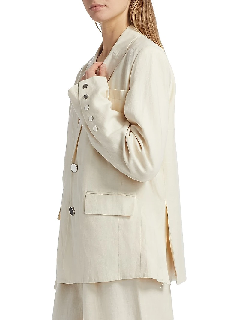 Willa Boyfriend Cotton-Blend Blazer
