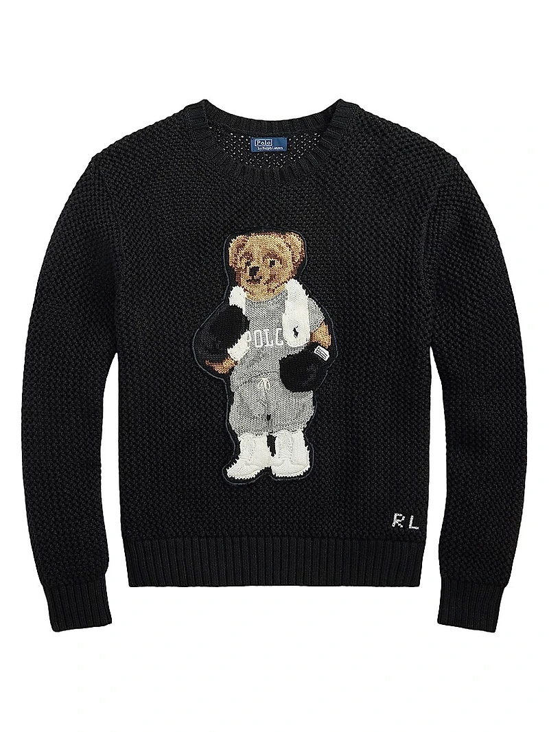 Polo Bear Cotton Crewneck Sweater