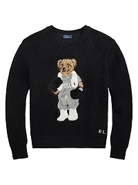Polo Bear Cotton Crewneck Sweater
