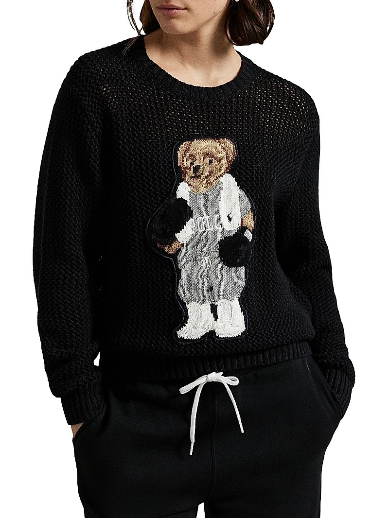 Polo Bear Cotton Crewneck Sweater
