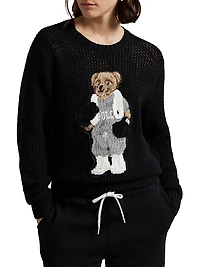 Polo Bear Cotton Crewneck Sweater