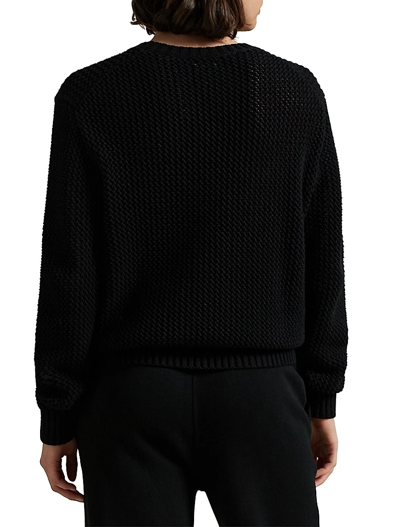 Polo Bear Cotton Crewneck Sweater