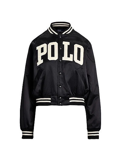 Logo Satin Bomber Jacket