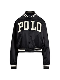 Logo Satin Bomber Jacket