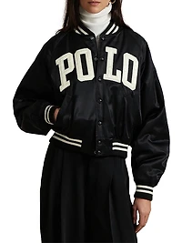 Logo Satin Bomber Jacket
