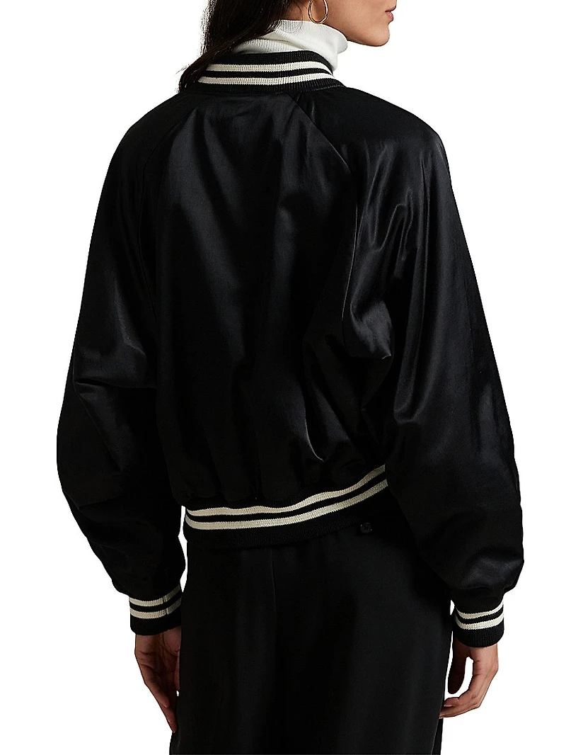 Logo Satin Bomber Jacket