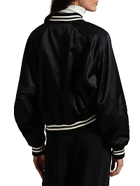 Logo Satin Bomber Jacket