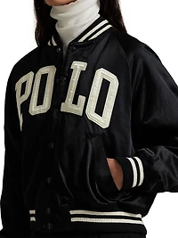 Logo Satin Bomber Jacket