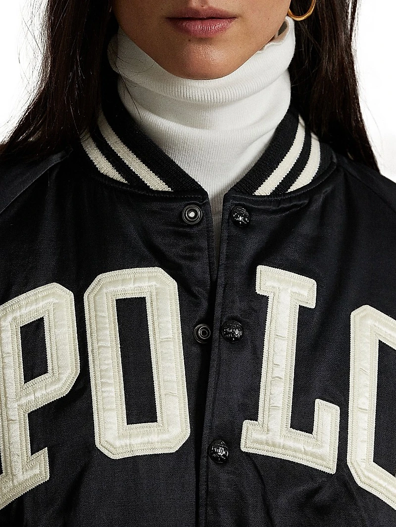 Logo Satin Bomber Jacket